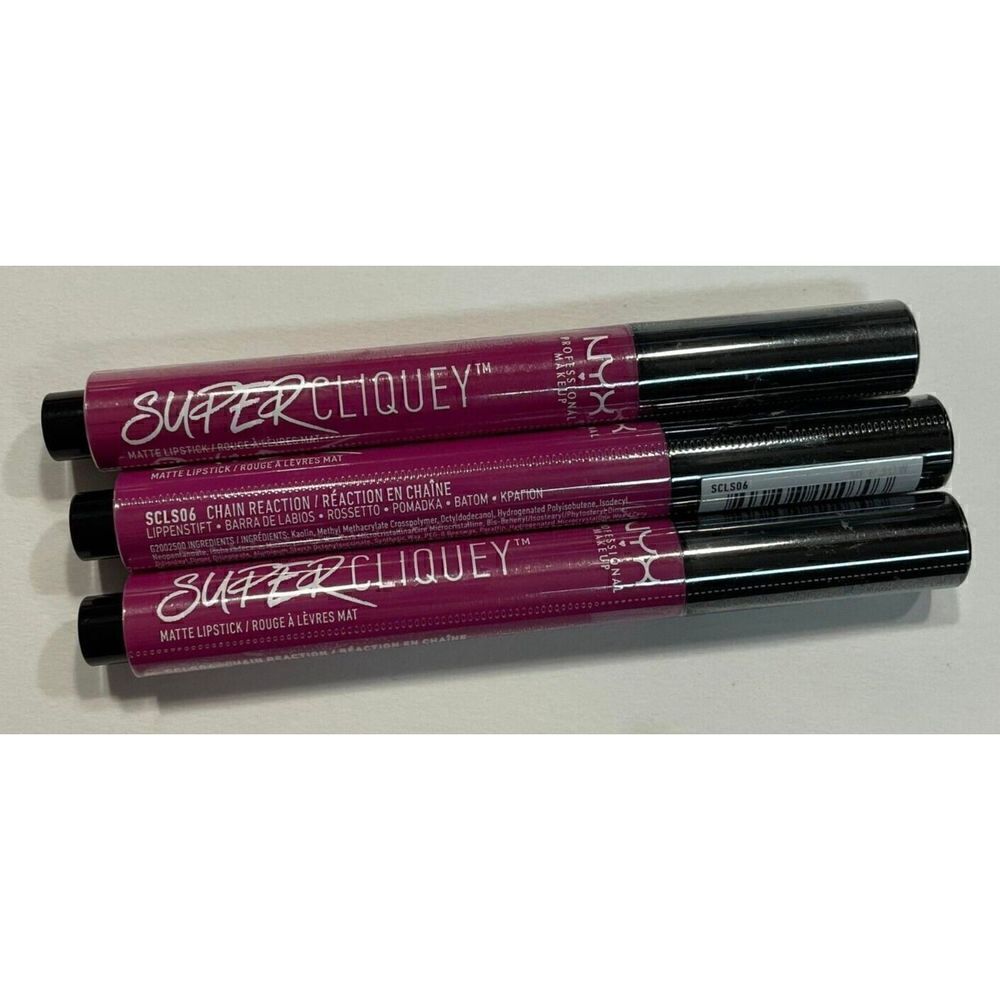 NYX Cliquey Matte Lipstick SCLS06 Chain Reaction Lot of 3